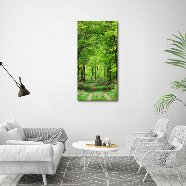 Quadro stampa su vetro acrilico verticale Foresta verde