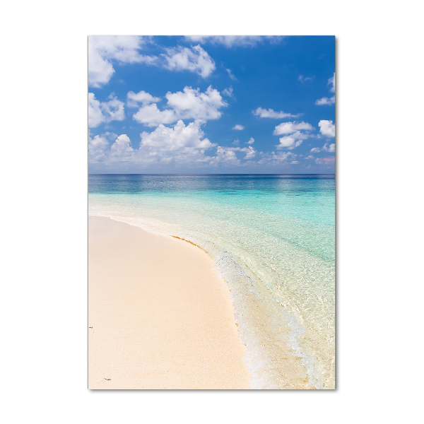 Quadro in vetro acrilico verticale Spiaggia delle Maldive