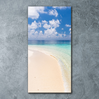 Quadro in vetro acrilico verticale Spiaggia delle Maldive