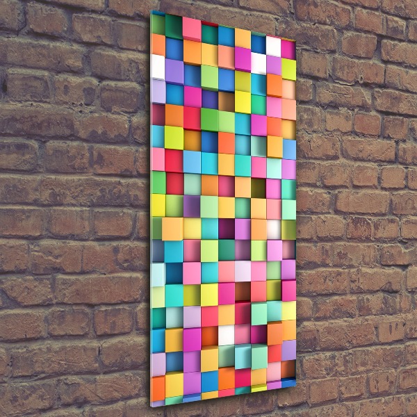 Quadro acrilico verticale Quadrati di astrazione