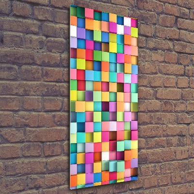 Quadro acrilico verticale Quadrati di astrazione