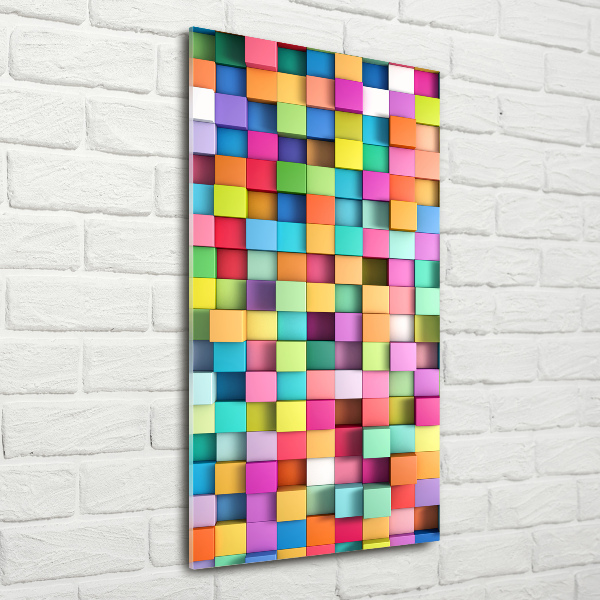 Quadro acrilico verticale Quadrati di astrazione