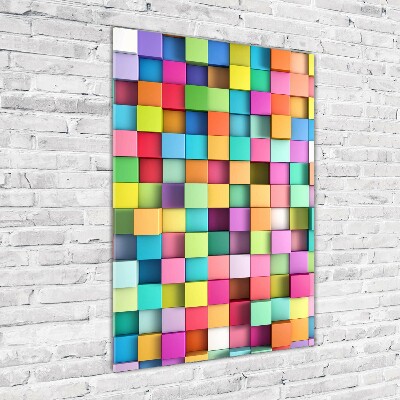 Quadro acrilico verticale Quadrati di astrazione