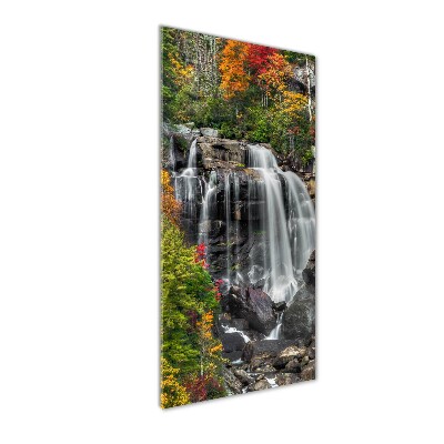 Quadro acrilico verticale Cascata in autunno