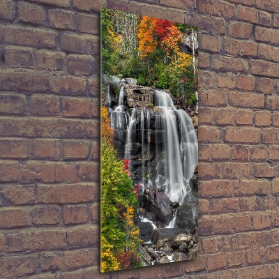 Quadro acrilico verticale Cascata in autunno
