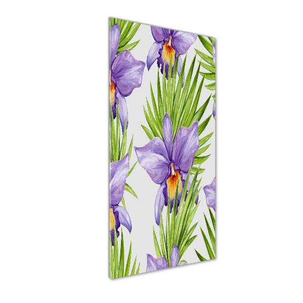 Quadro vetro acrilico verticale Orchidee e palme