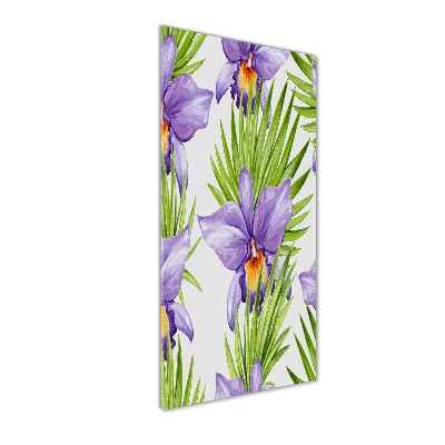 Quadro vetro acrilico verticale Orchidee e palme