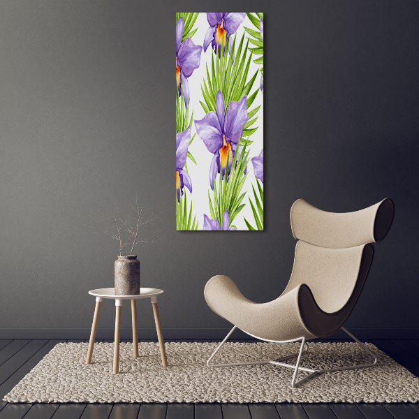Quadro vetro acrilico verticale Orchidee e palme