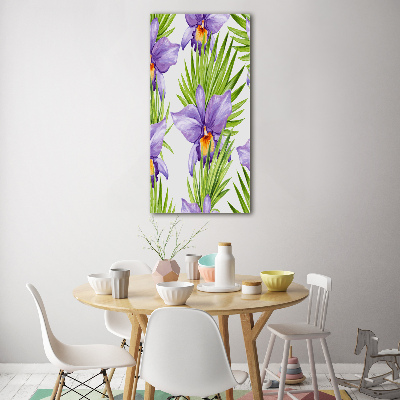 Quadro vetro acrilico verticale Orchidee e palme