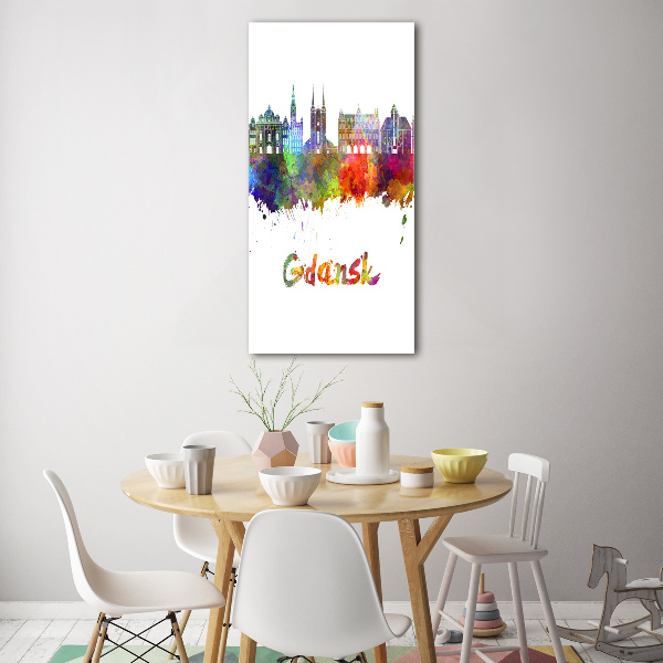 Quadro stampa su vetro acrilico verticale Danzica colorata