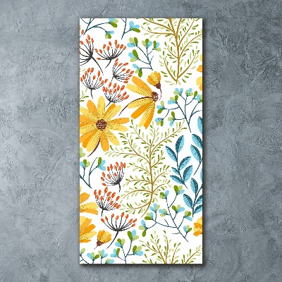 Quadro stampa su vetro acrilico verticale Fiori selvatici