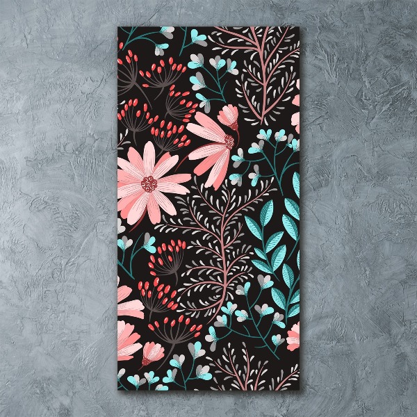 Quadro in vetro acrilico verticale Fiori selvatici