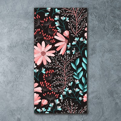 Quadro in vetro acrilico verticale Fiori selvatici