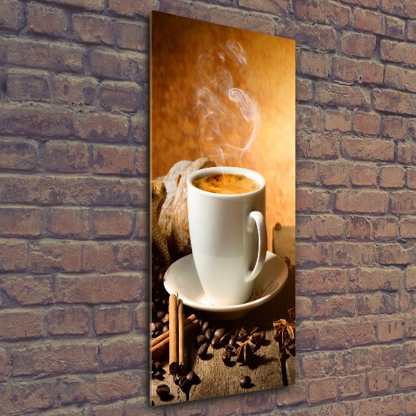 Quadro in vetro acrilico verticale Una tazza di caffè