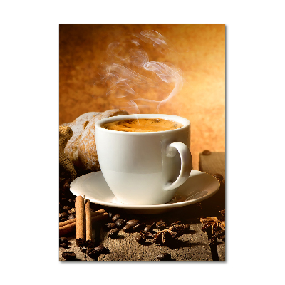 Quadro in vetro acrilico verticale Una tazza di caffè