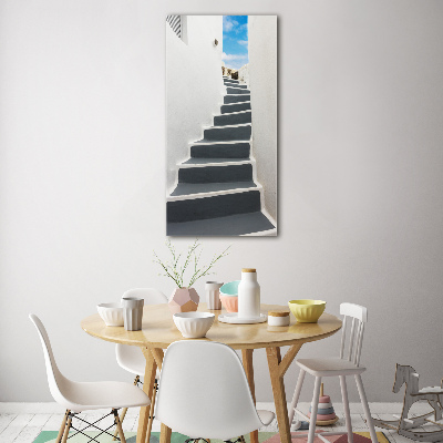 Quadro in vetro acrilico verticale Santorini, Grecia