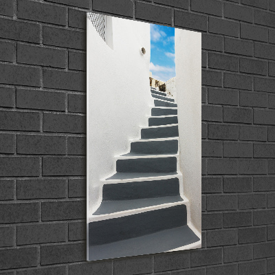 Quadro in vetro acrilico verticale Santorini, Grecia