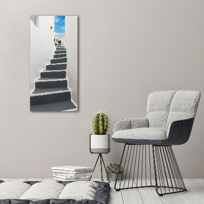 Quadro in vetro acrilico verticale Santorini, Grecia