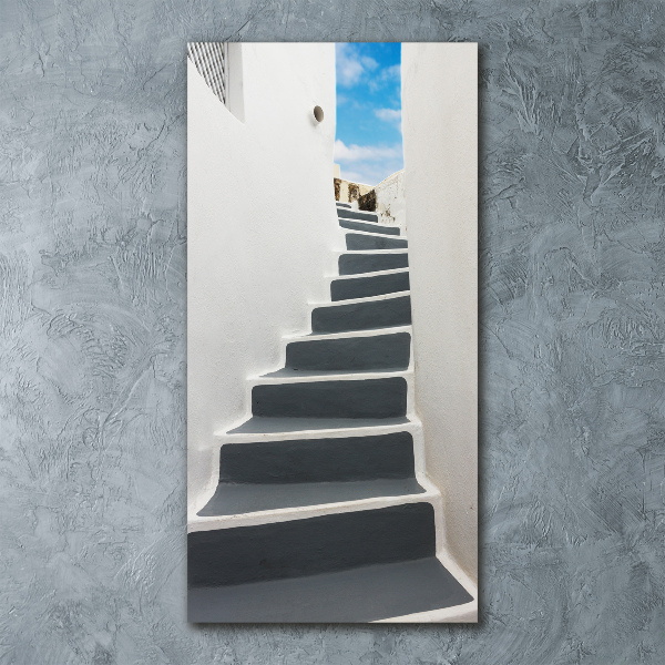 Quadro in vetro acrilico verticale Santorini, Grecia