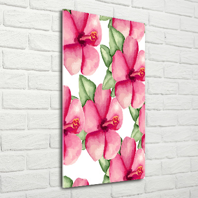 Quadro stampa su vetro acrilico verticale Fiori tropicali