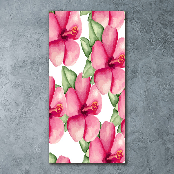 Quadro stampa su vetro acrilico verticale Fiori tropicali