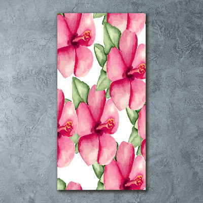 Quadro stampa su vetro acrilico verticale Fiori tropicali