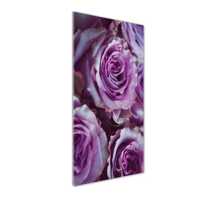 Quadro vetro acrilico verticale Rose viola