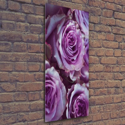 Quadro vetro acrilico verticale Rose viola