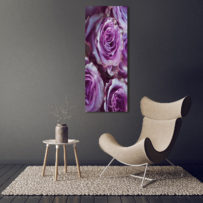 Quadro vetro acrilico verticale Rose viola
