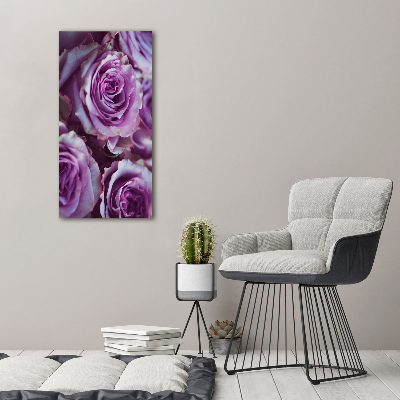 Quadro vetro acrilico verticale Rose viola