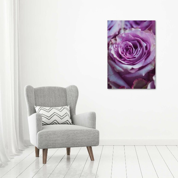 Quadro vetro acrilico verticale Rose viola