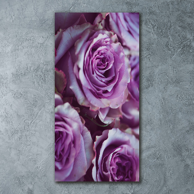 Quadro vetro acrilico verticale Rose viola