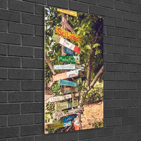 Quadro stampa su vetro acrilico verticale Segnaletica