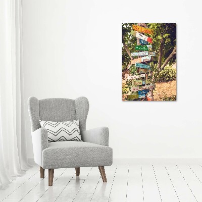 Quadro stampa su vetro acrilico verticale Segnaletica