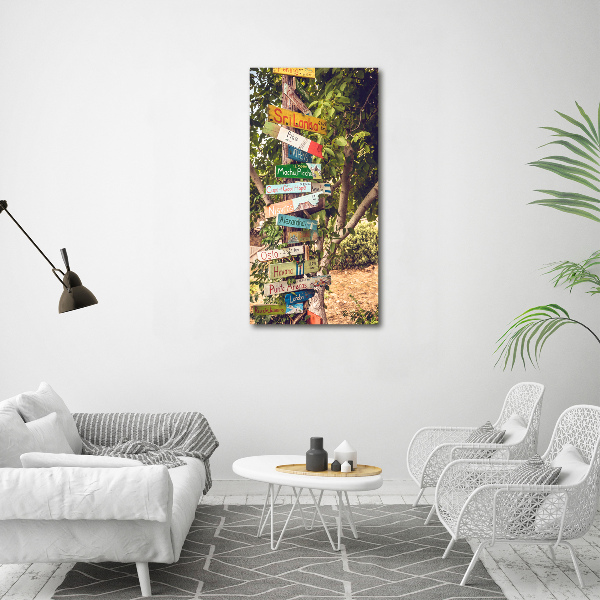 Quadro stampa su vetro acrilico verticale Segnaletica