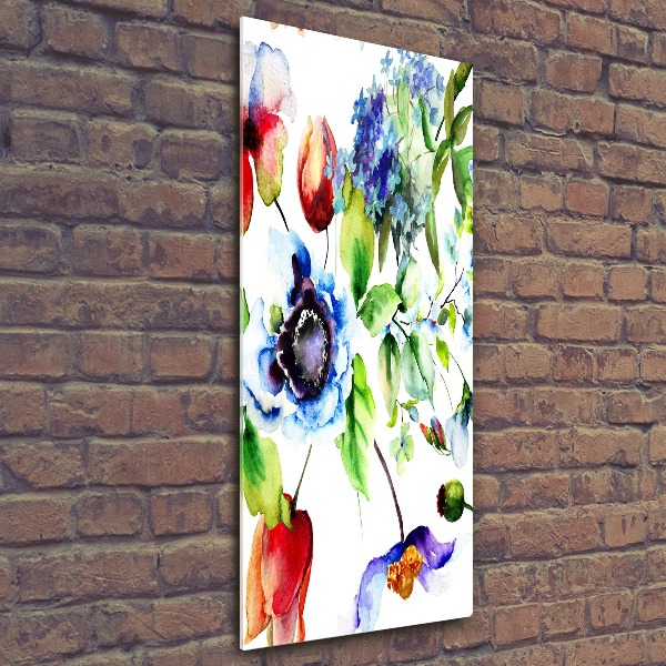 Quadro vetro acrilico verticale Fiori selvatici