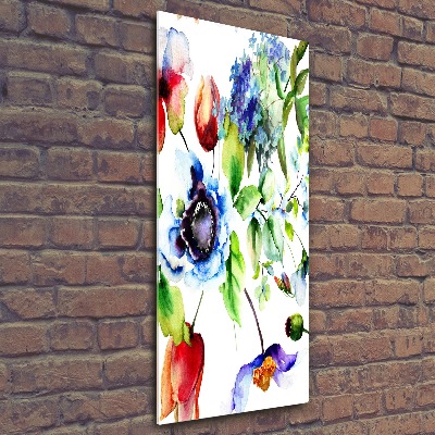 Quadro vetro acrilico verticale Fiori selvatici