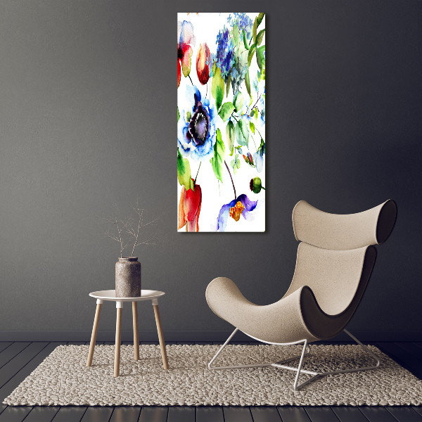 Quadro vetro acrilico verticale Fiori selvatici