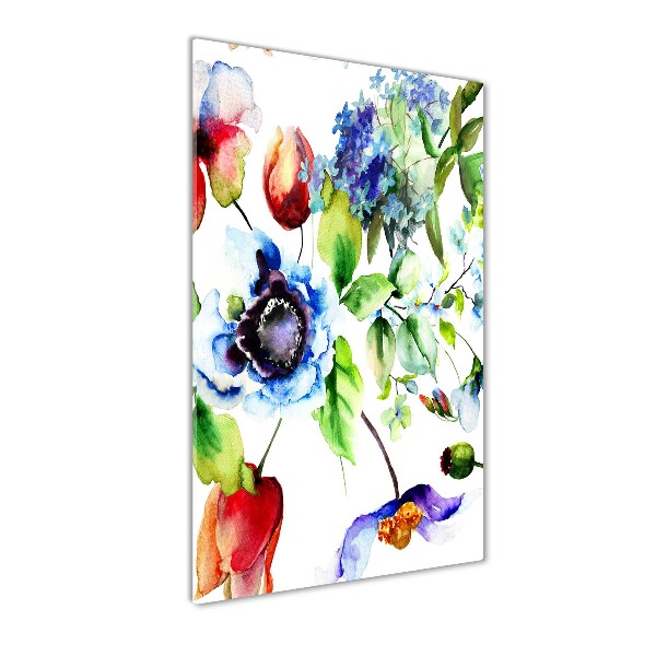 Quadro vetro acrilico verticale Fiori selvatici