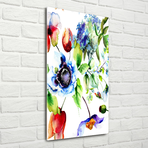 Quadro vetro acrilico verticale Fiori selvatici