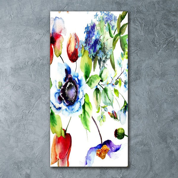 Quadro vetro acrilico verticale Fiori selvatici