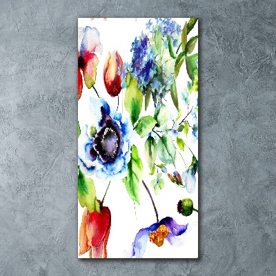 Quadro vetro acrilico verticale Fiori selvatici