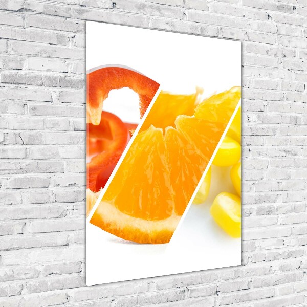 Quadro stampa su vetro acrilico verticale Verdura e frutta