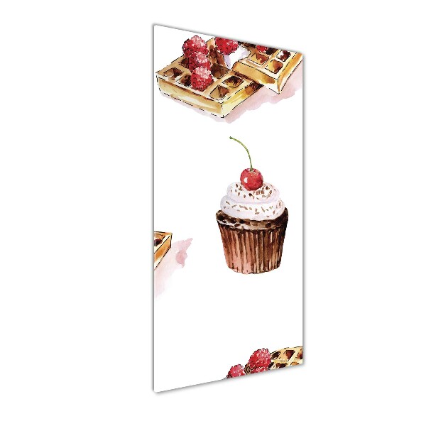 Quadro vetro acrilico verticale Muffin e waffle