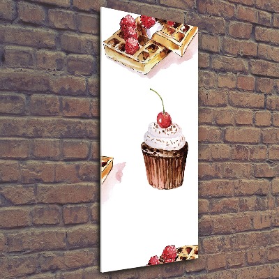 Quadro vetro acrilico verticale Muffin e waffle