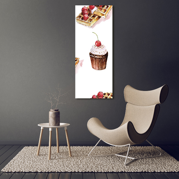 Quadro vetro acrilico verticale Muffin e waffle