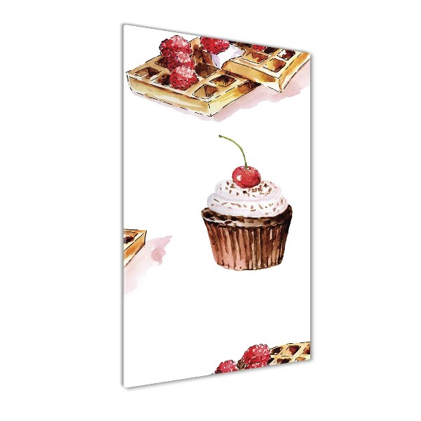 Quadro vetro acrilico verticale Muffin e waffle