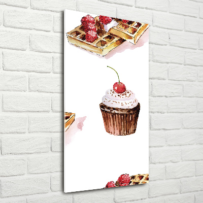 Quadro vetro acrilico verticale Muffin e waffle