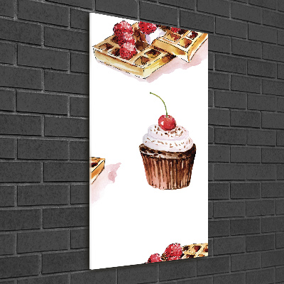 Quadro vetro acrilico verticale Muffin e waffle