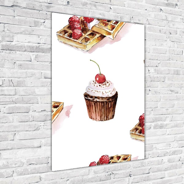 Quadro vetro acrilico verticale Muffin e waffle